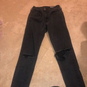 Cute high waisted ripped black jeans